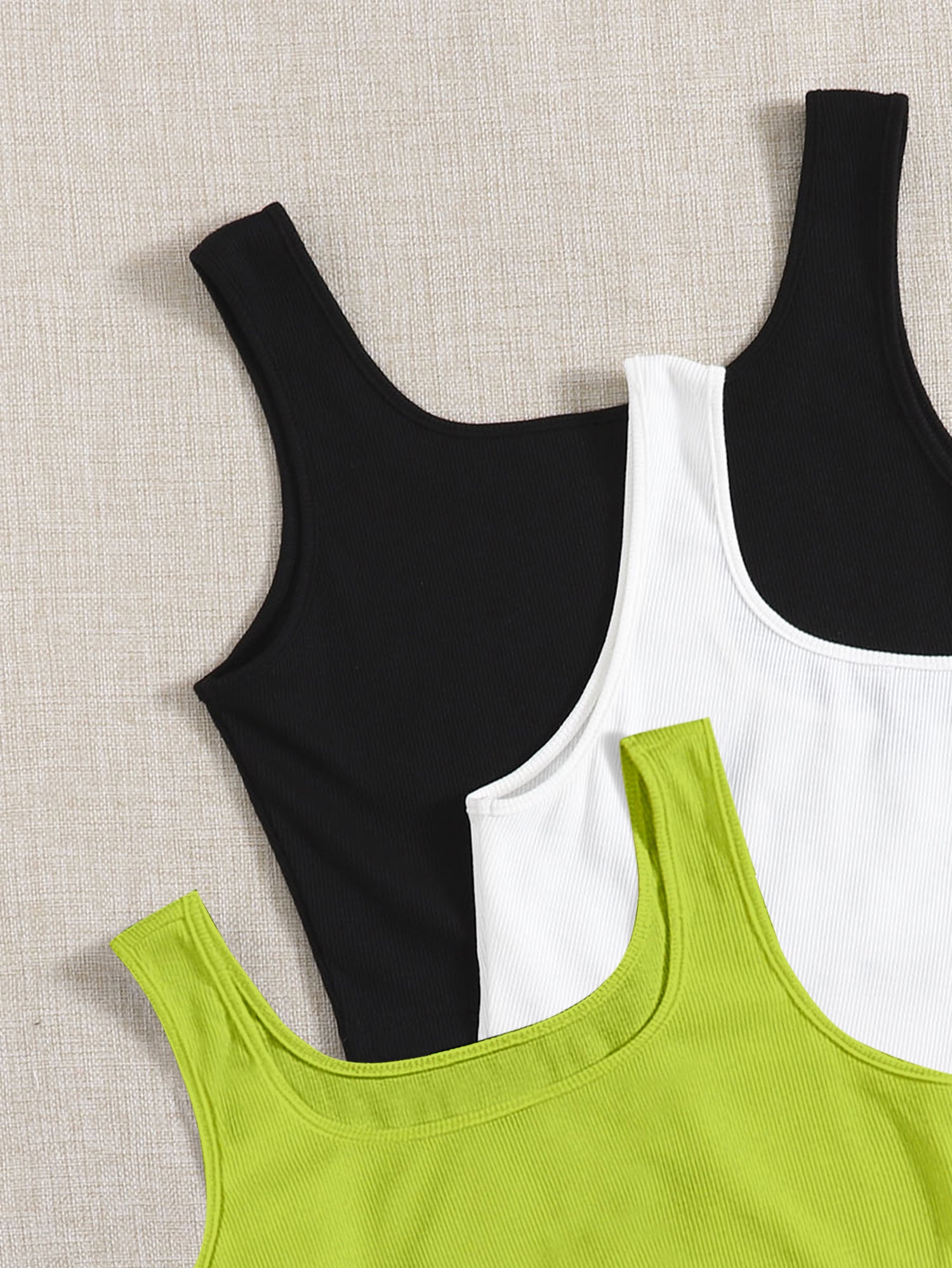 Women’s Ribbed Square Neck Crop Tank Top