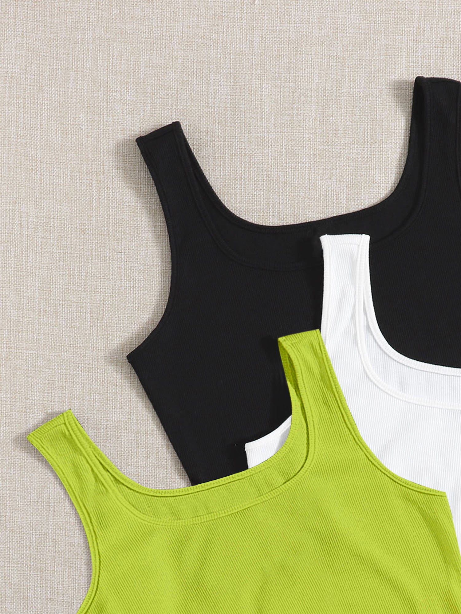 Women’s Ribbed Square Neck Crop Tank Top