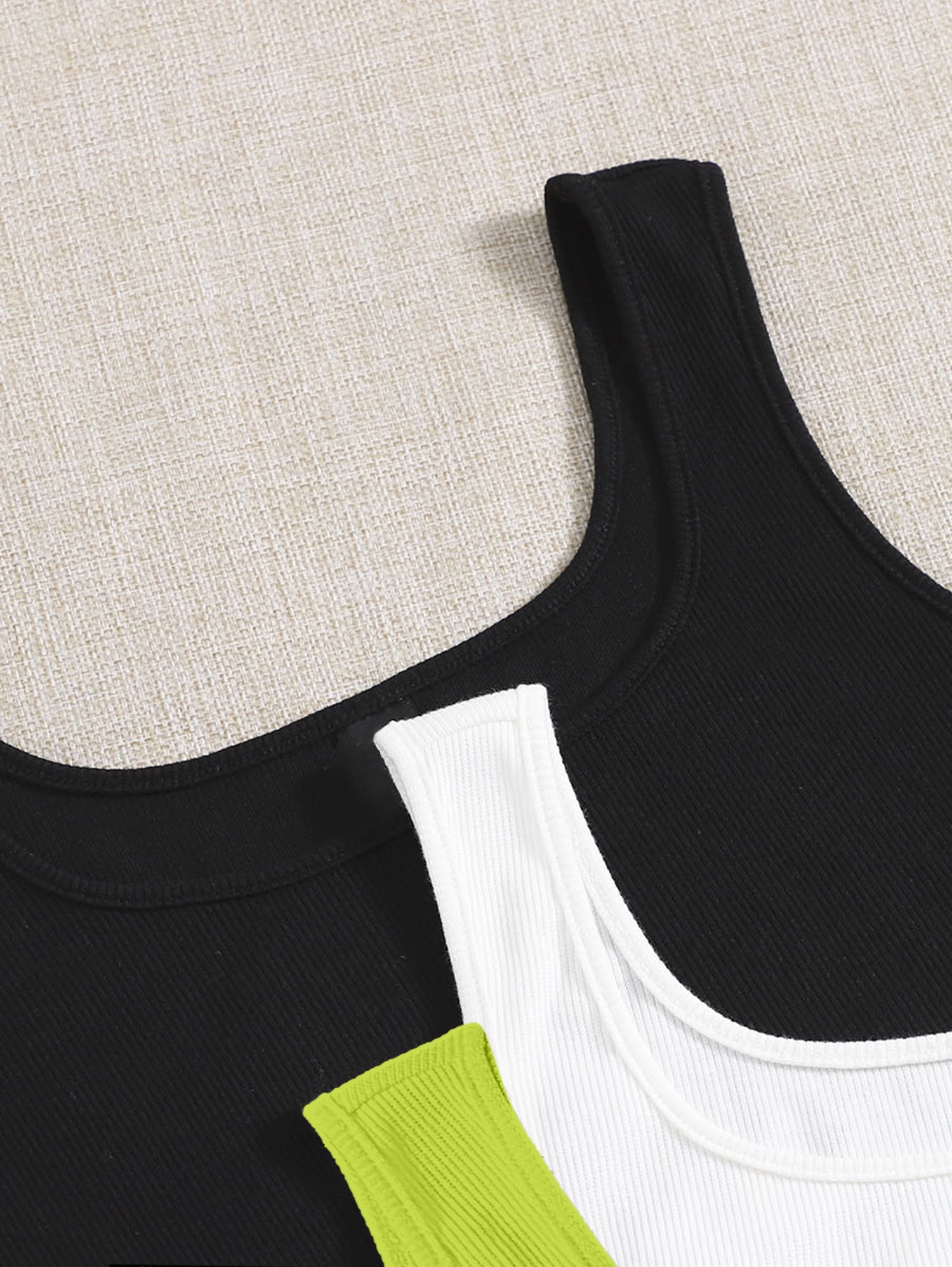 Women’s Ribbed Square Neck Crop Tank Top