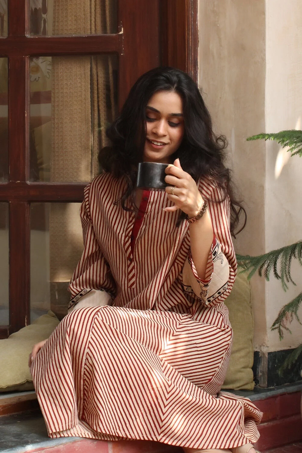 Classic Rust Stripe Dress