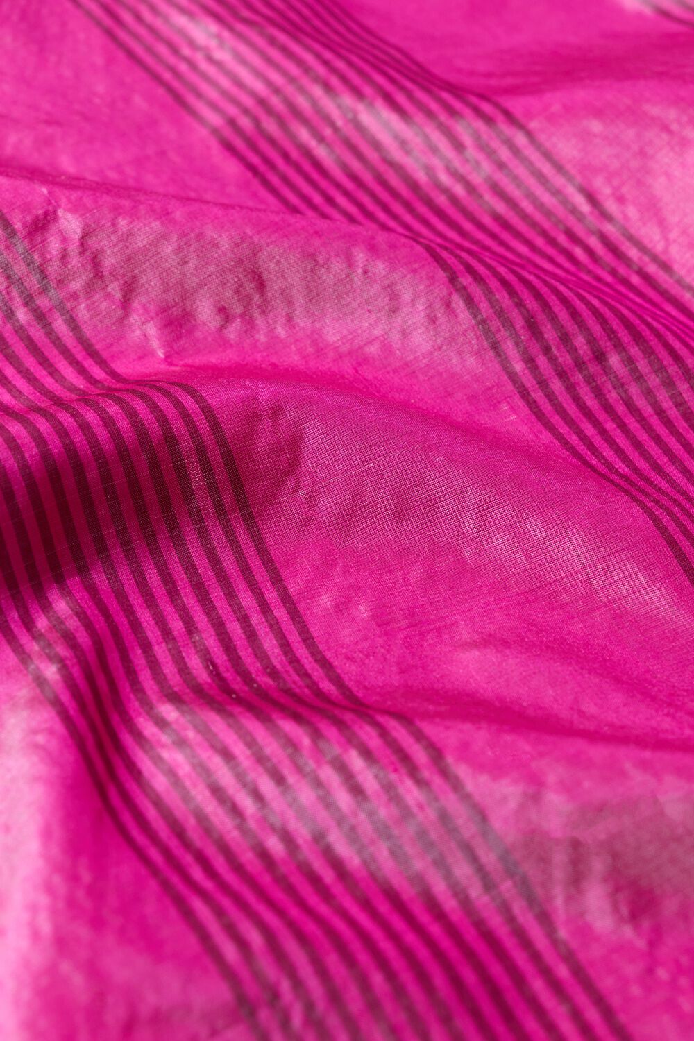 Royal Purple Silk Saree with Contrast Pink Zari Border