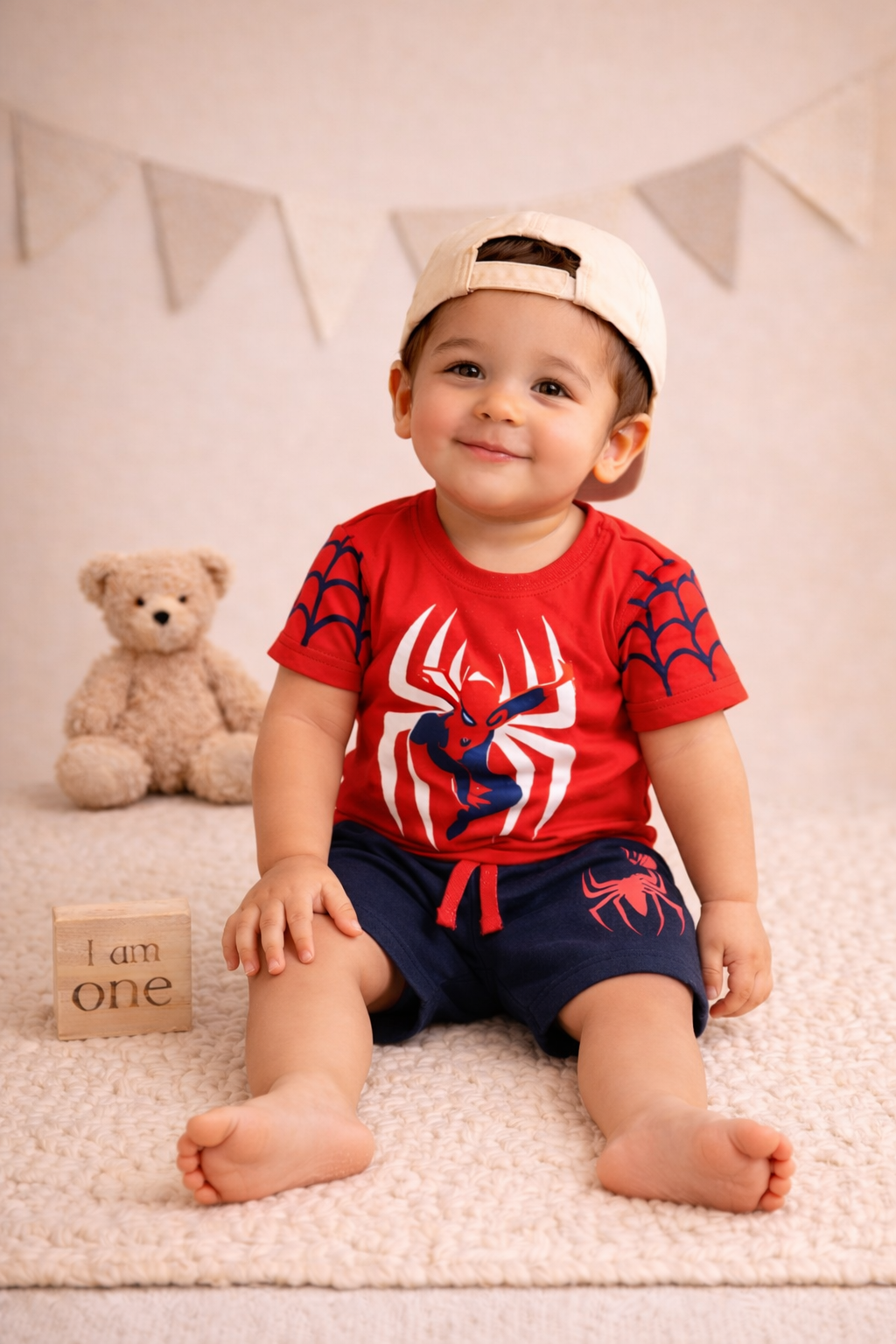 Spider Power Navy & Red Kids Co-ord Set