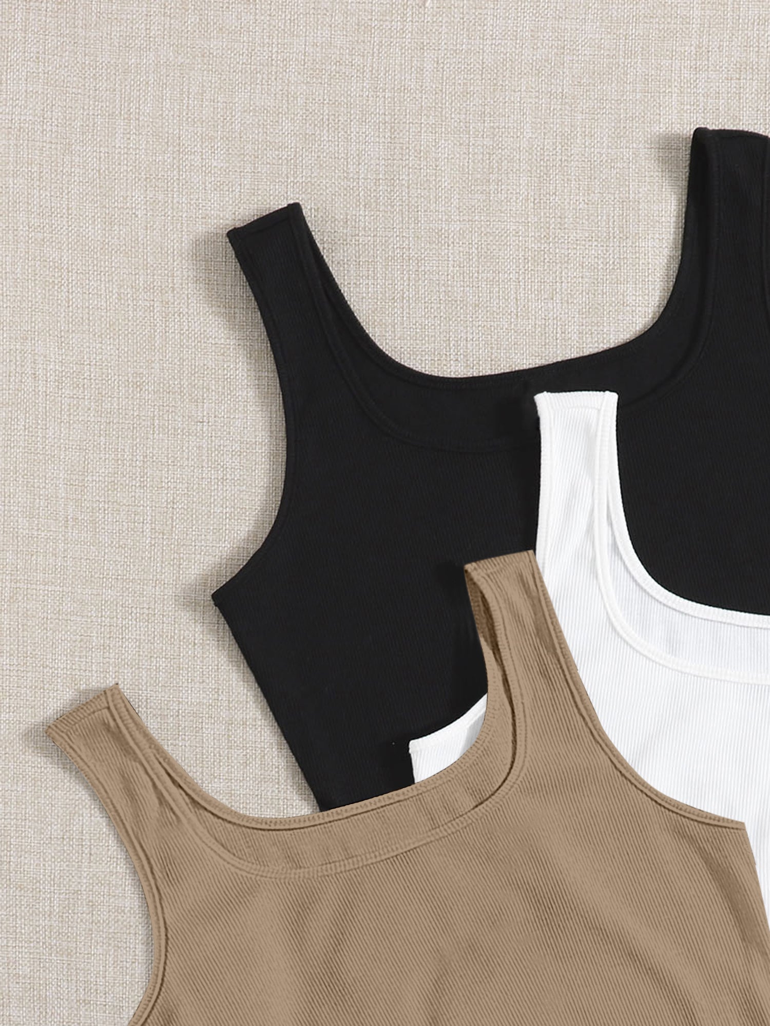 Women’s Ribbed Square Neck Crop Tank Top