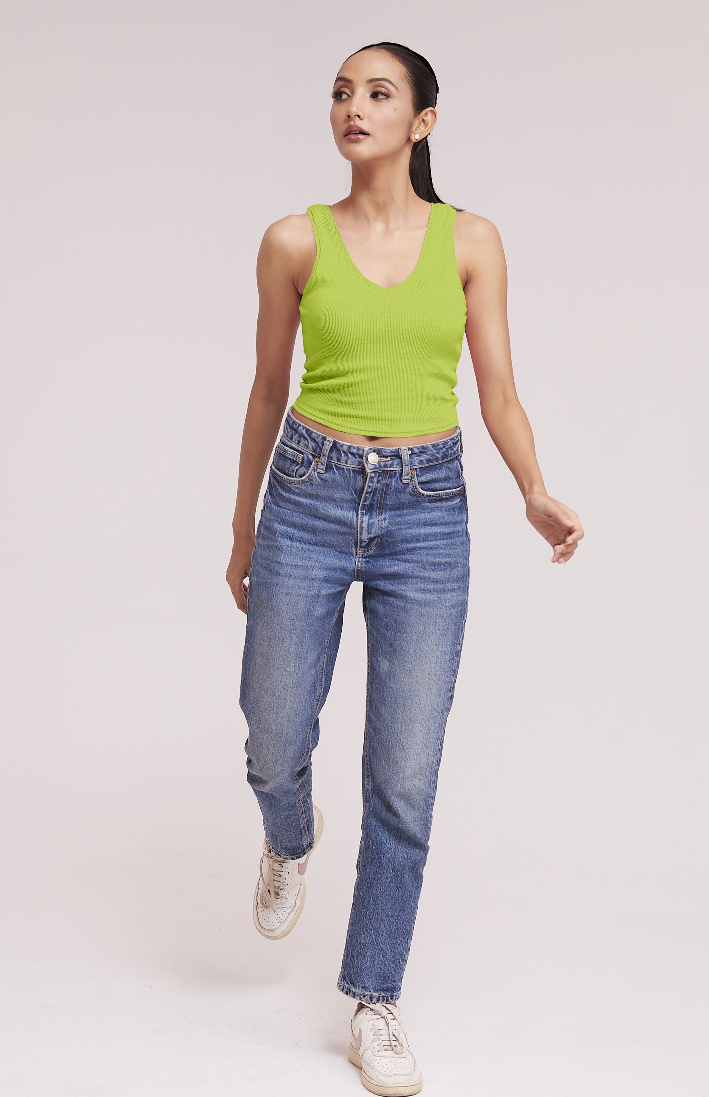 Black Ribbed Scoop Neck Sleeveless Crop Top