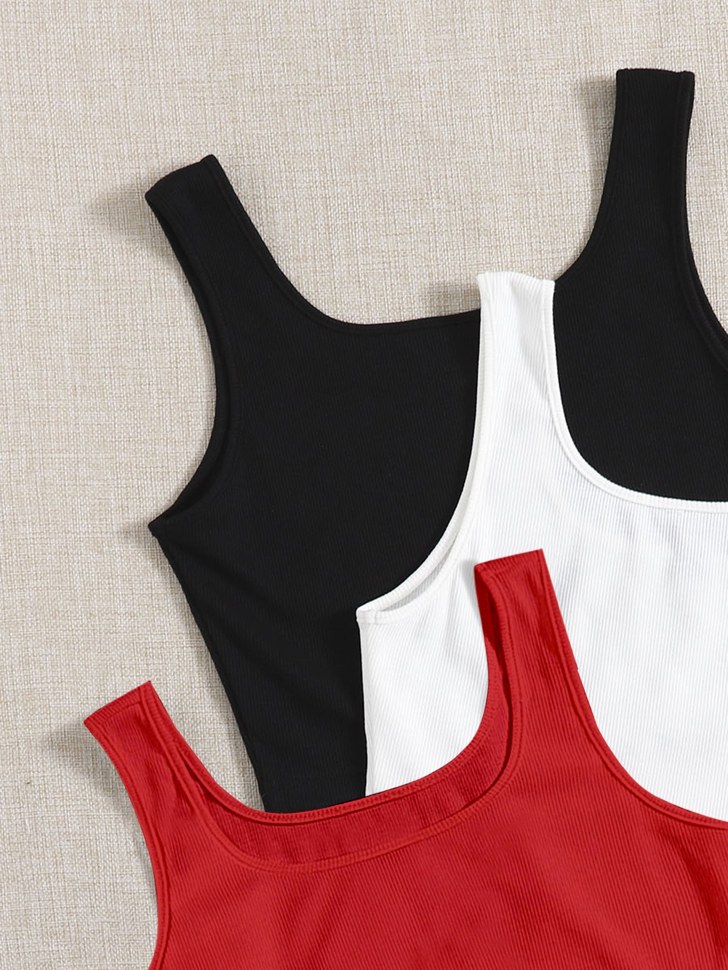 Women’s Ribbed Square Neck Crop Tank Top