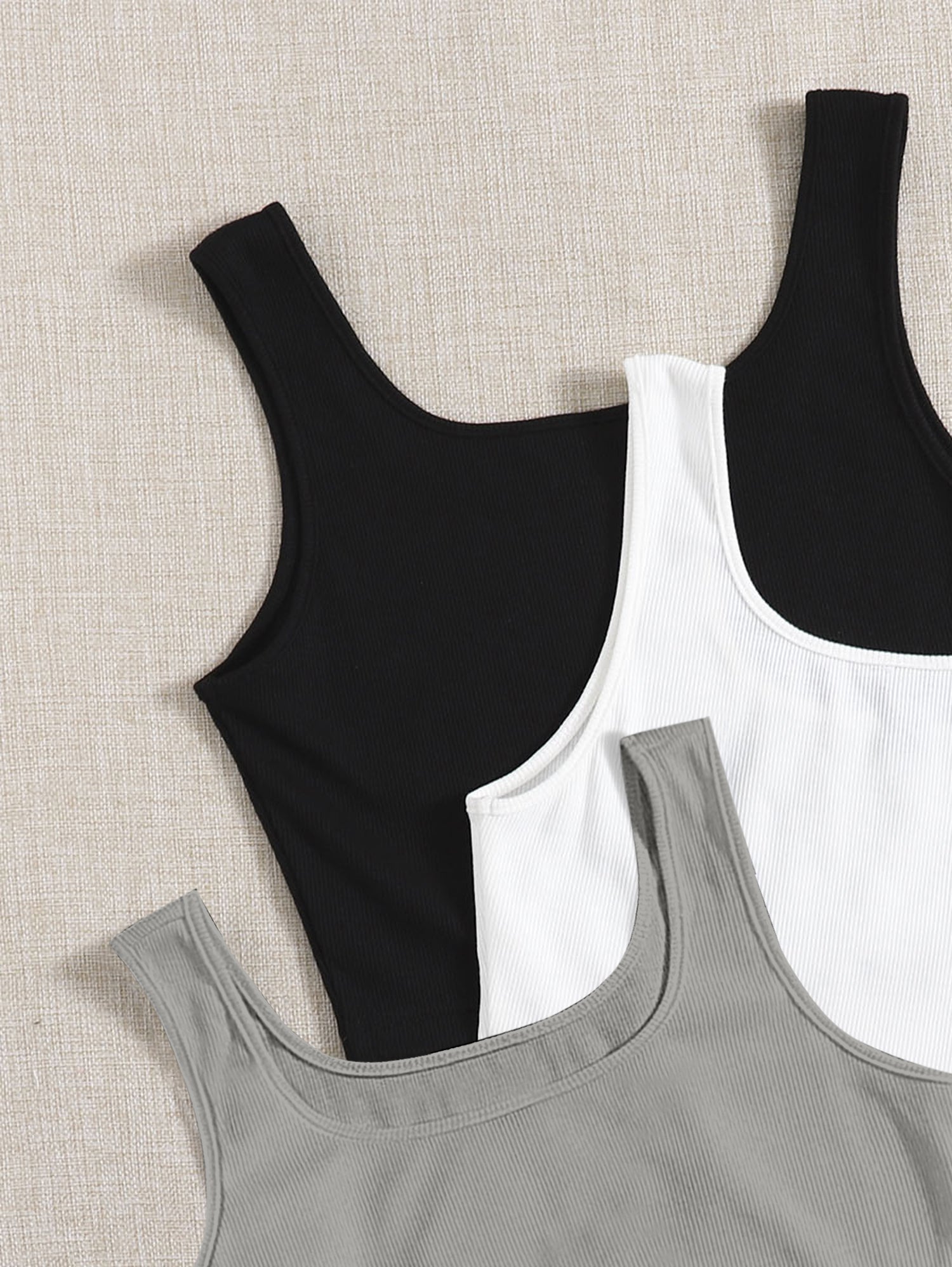 Women’s Ribbed Square Neck Crop Tank Top