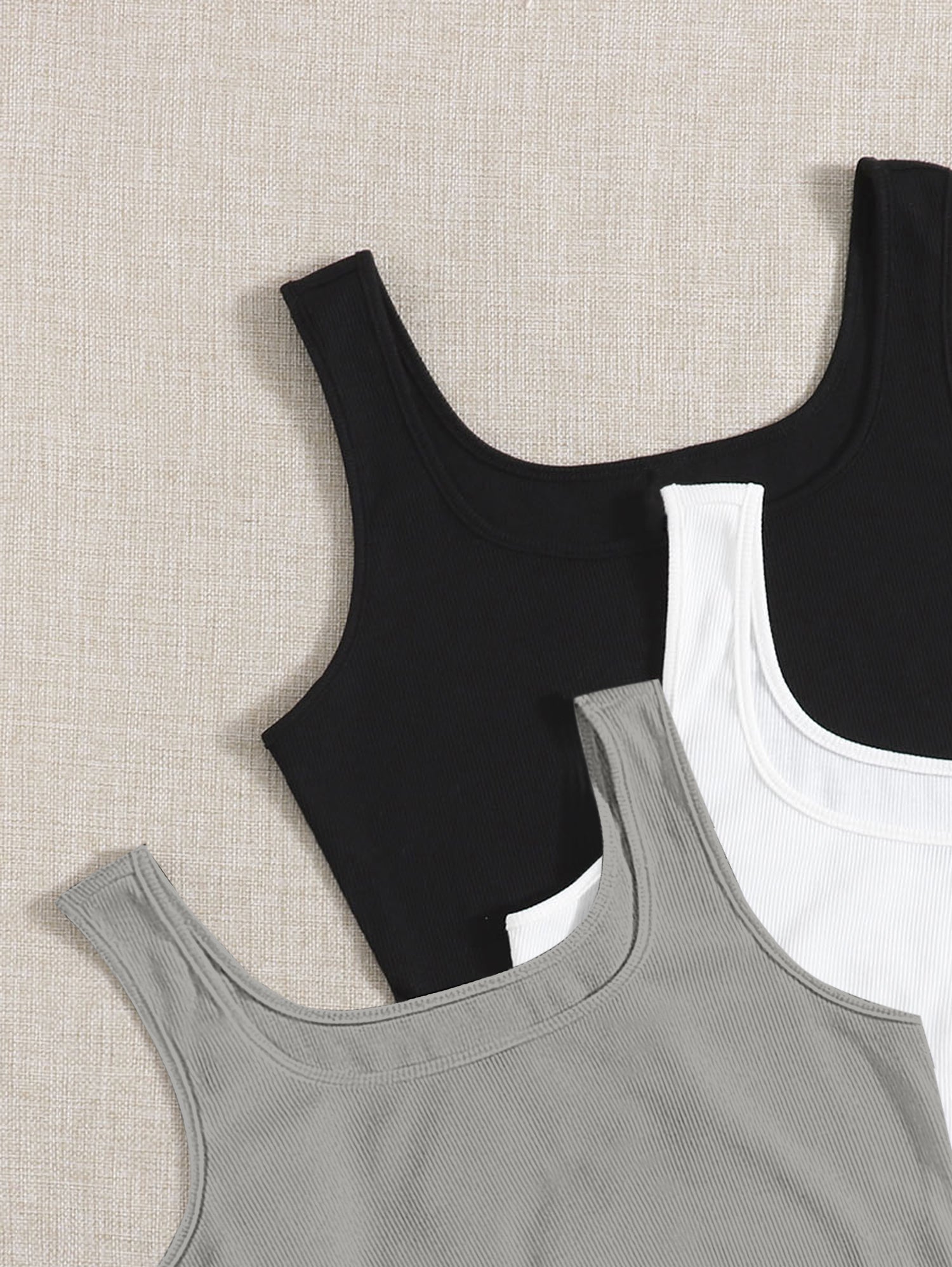 Women’s Ribbed Square Neck Crop Tank Top