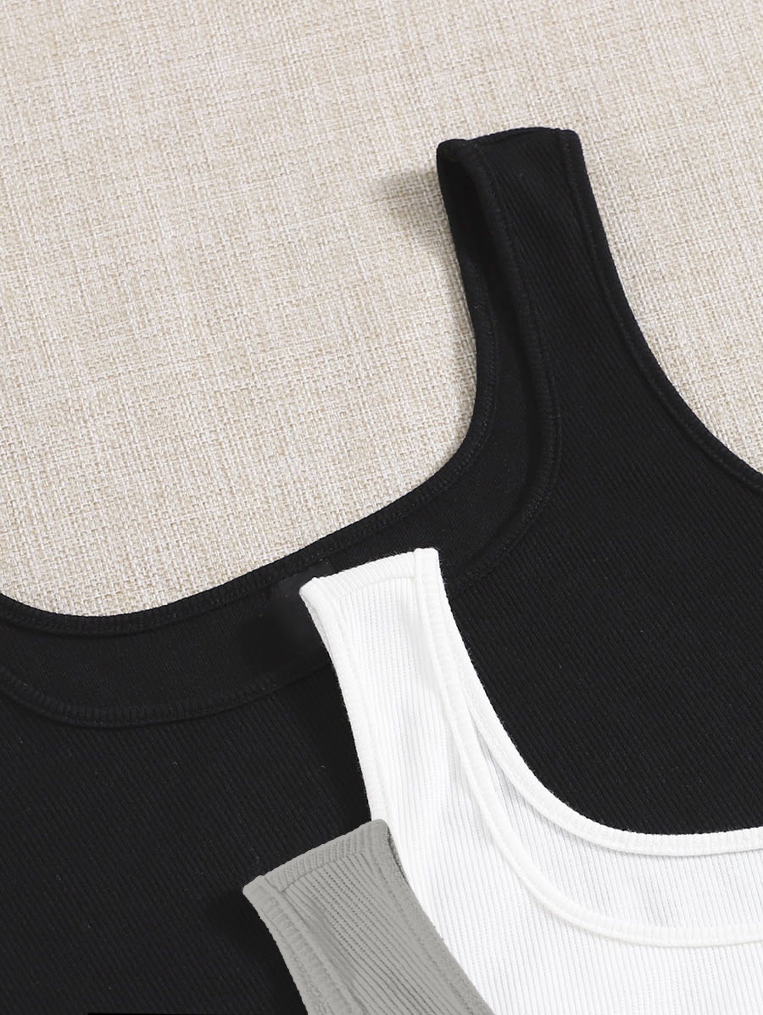 Women’s Ribbed Square Neck Crop Tank Top
