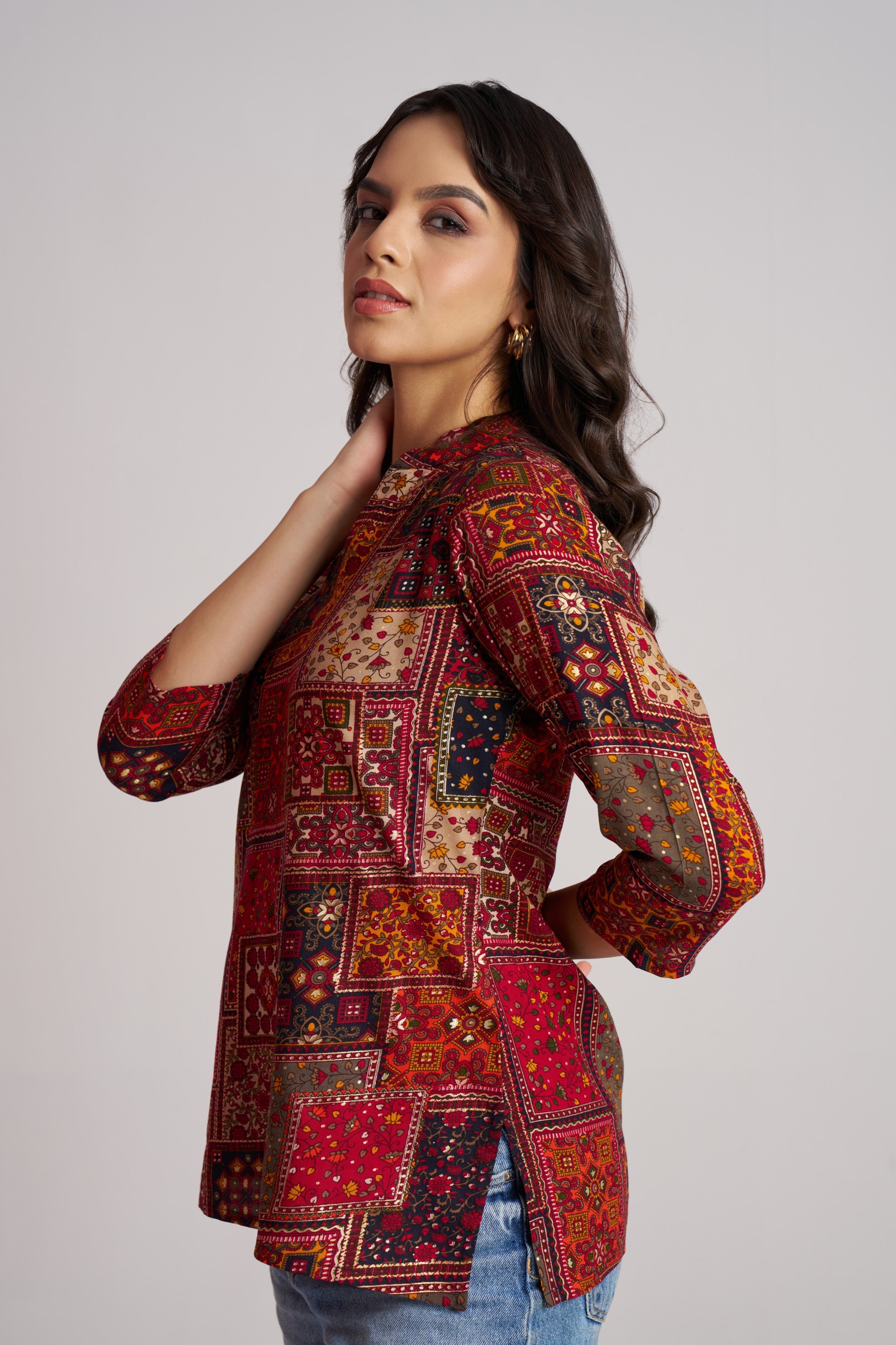 Forest Mosaic Printed Top