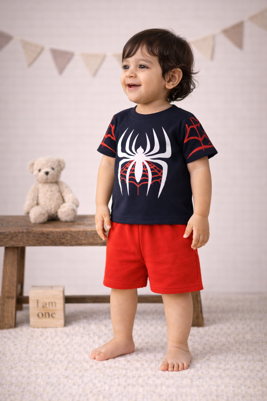 Spider Power Navy & Red Kids Co-ord Set