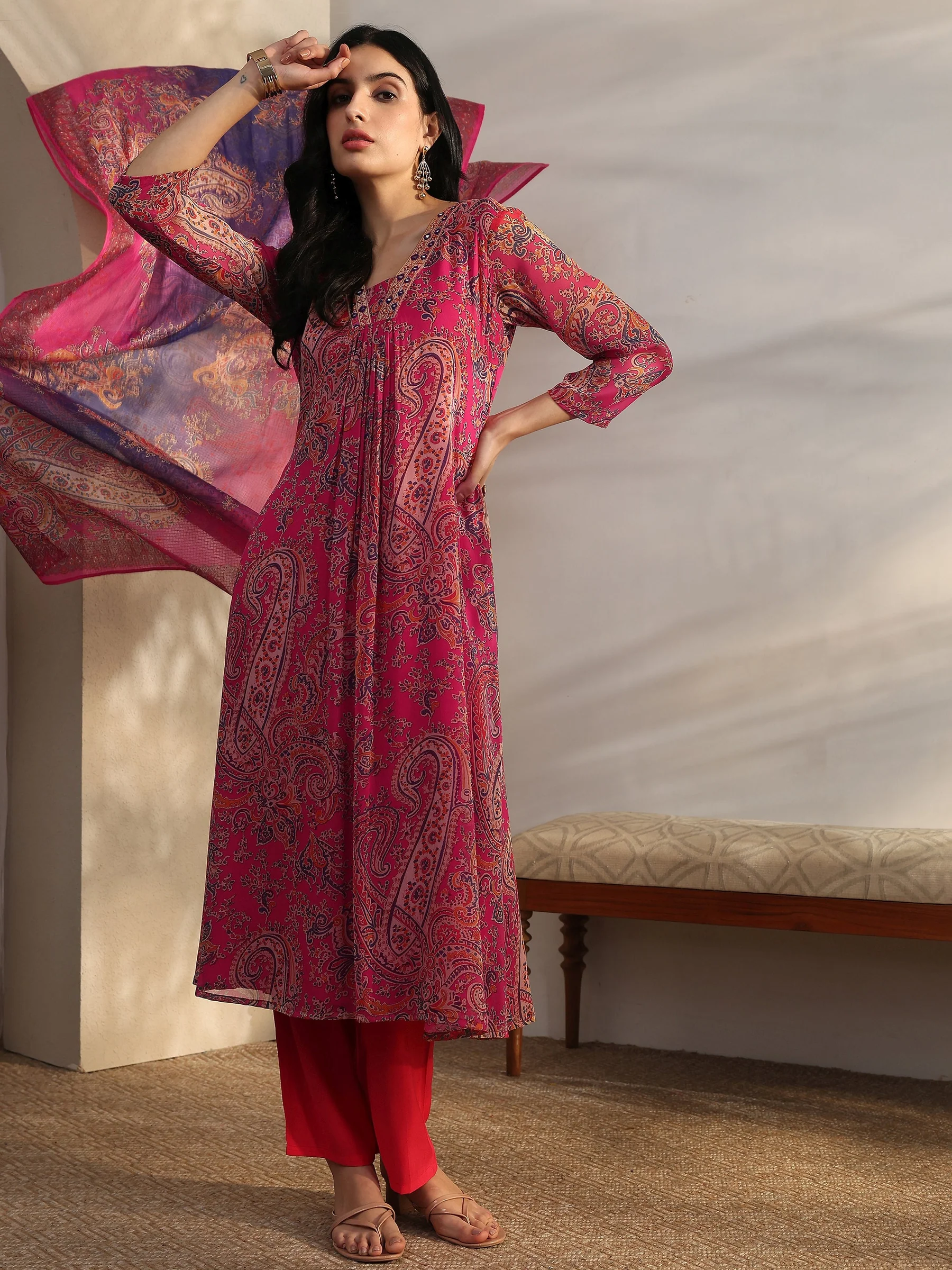 Royal Fuchsia Paisley Suit