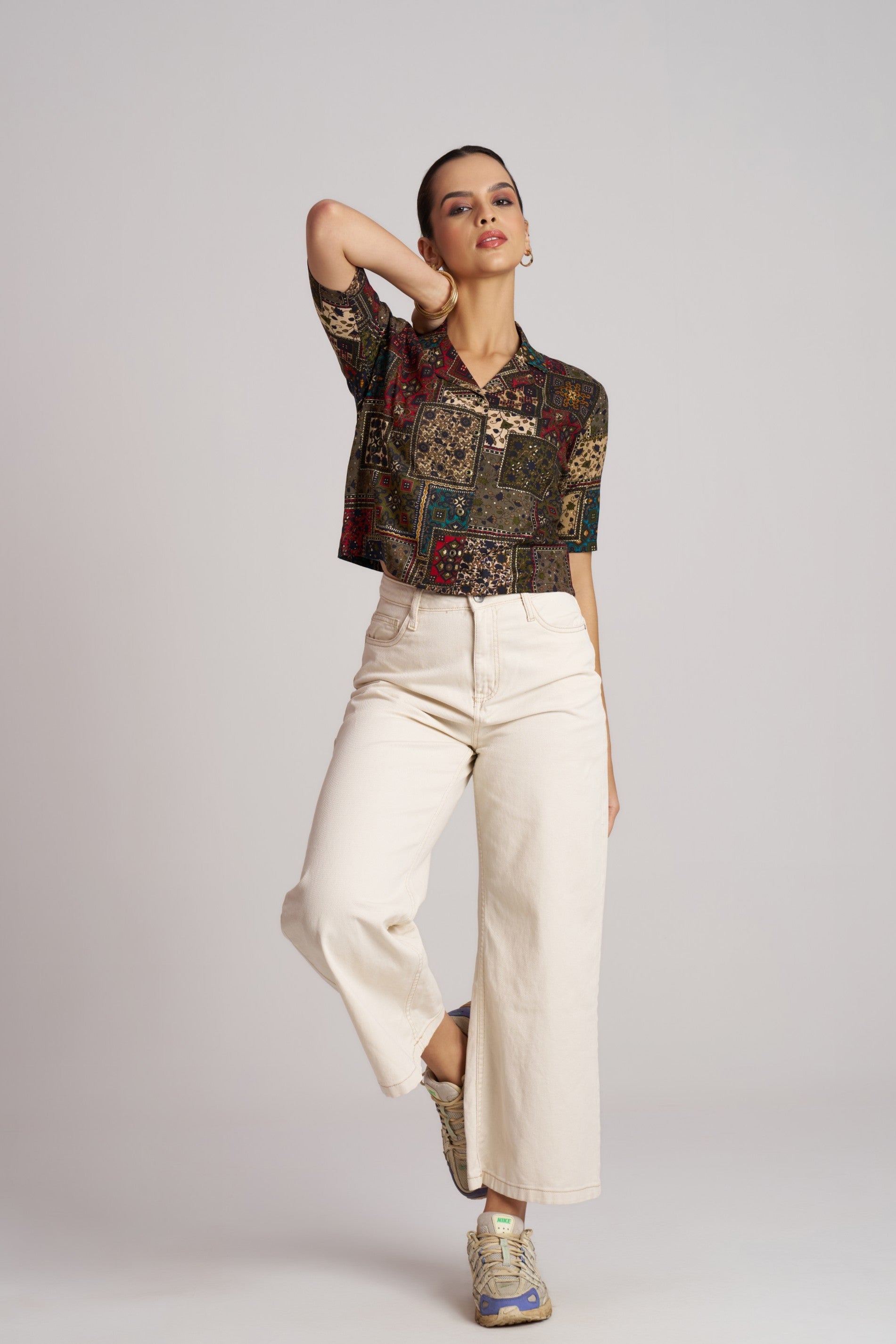 Olive Mosaic Printed Shirt