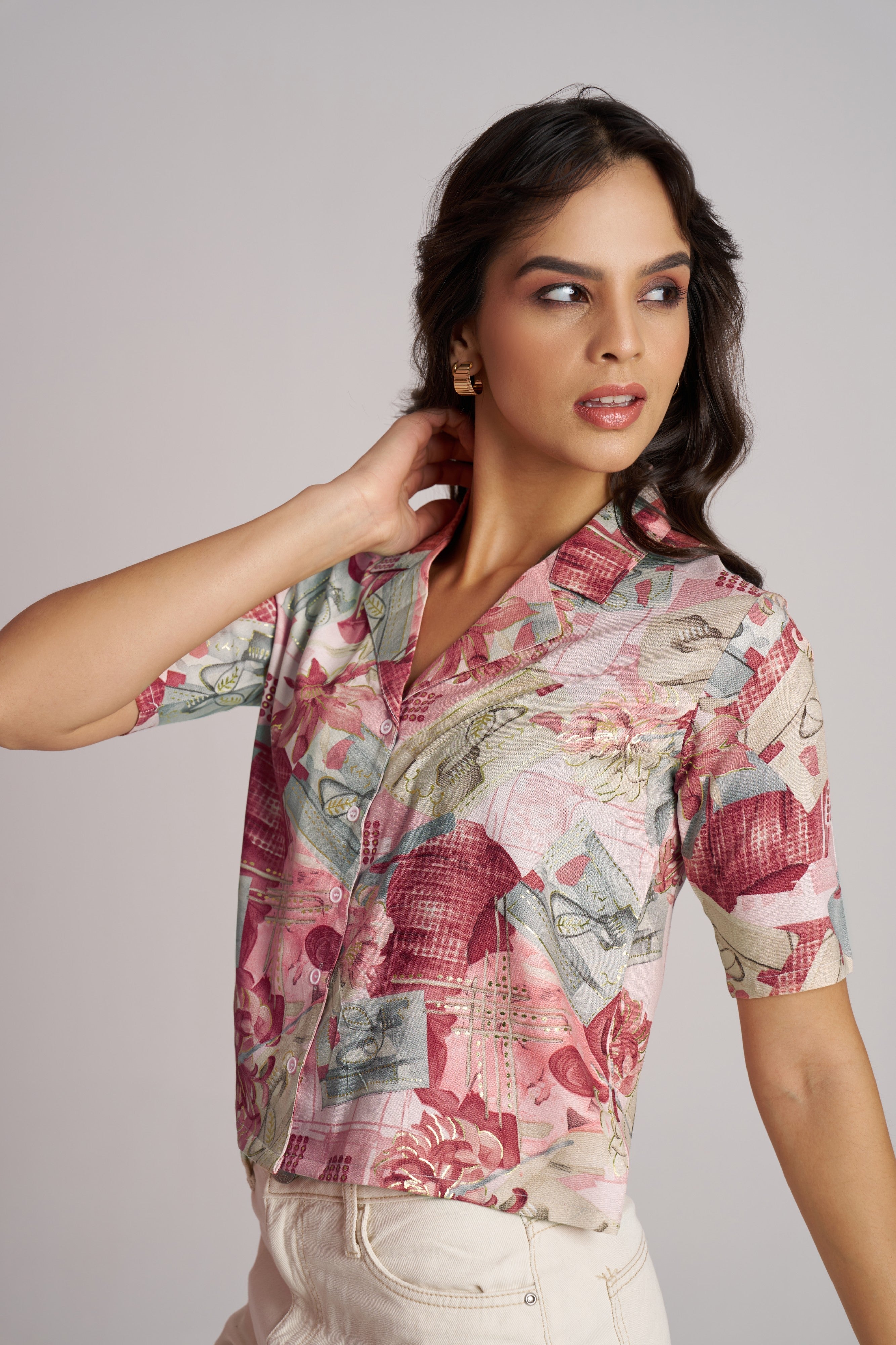 Blush Bloom Printed Shirt