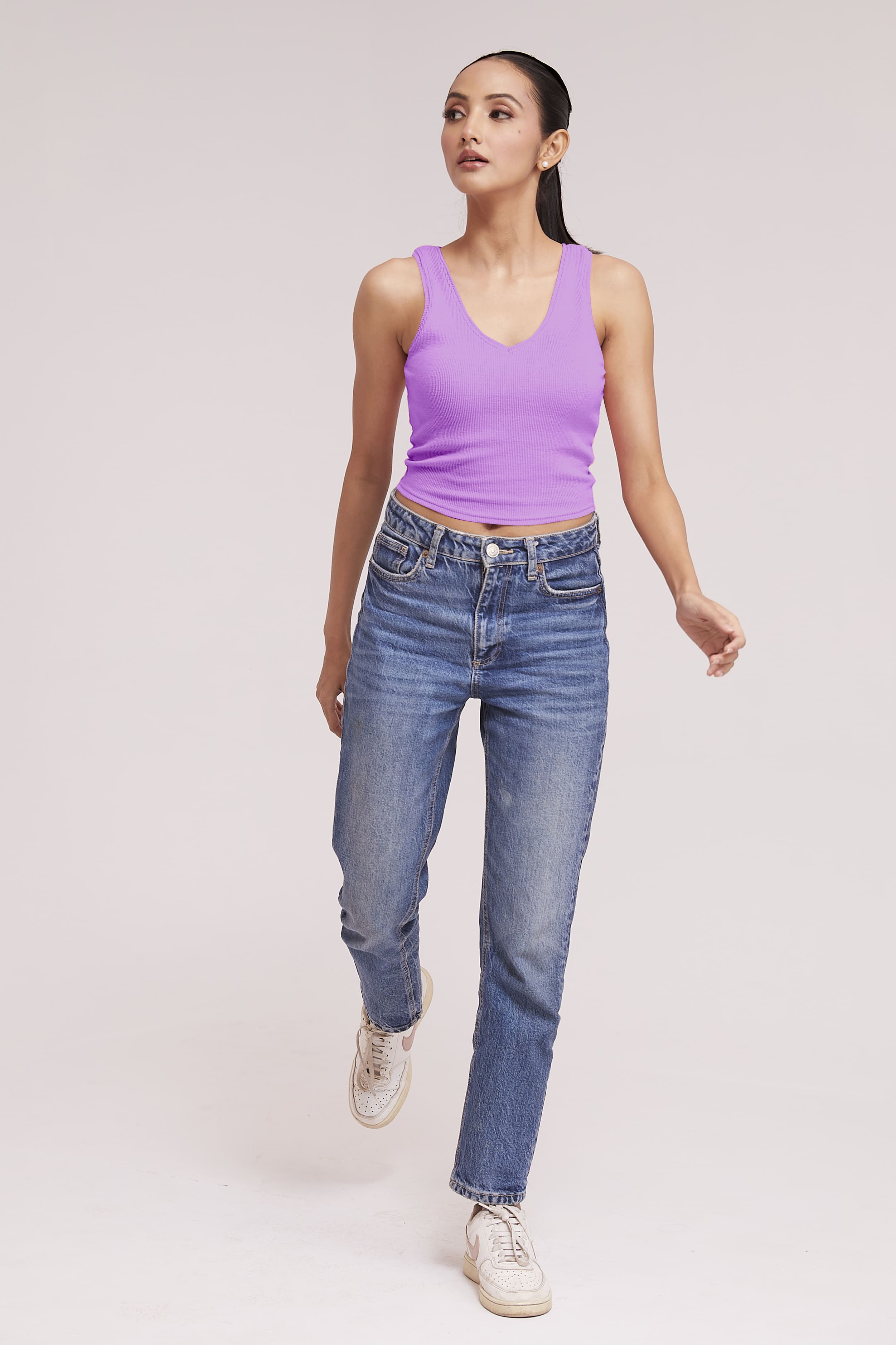 Black Ribbed Scoop Neck Sleeveless Crop Top