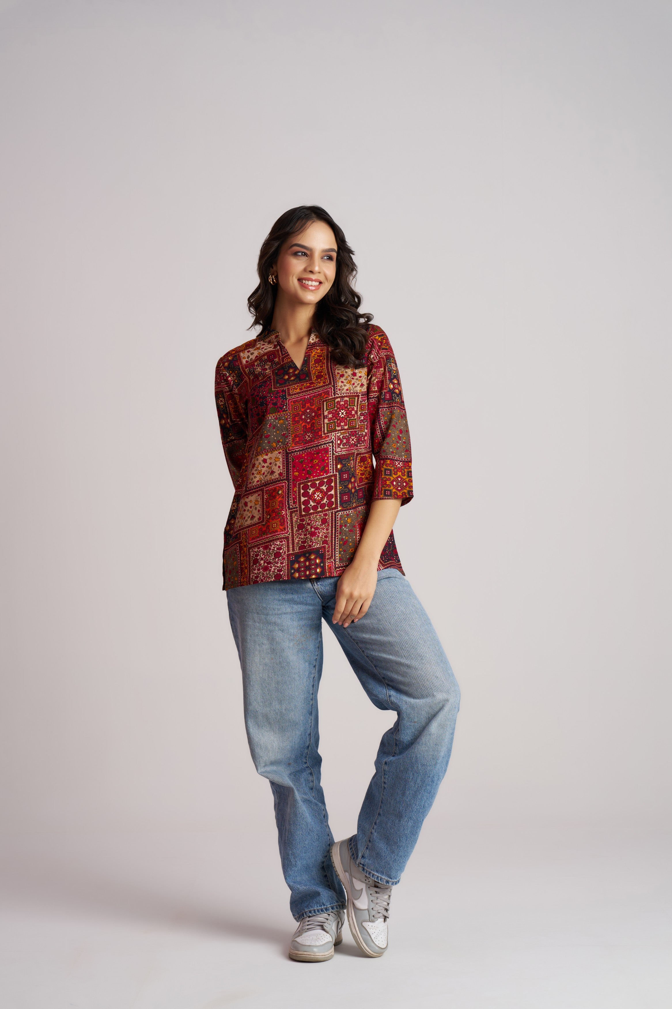 Forest Mosaic Printed Top