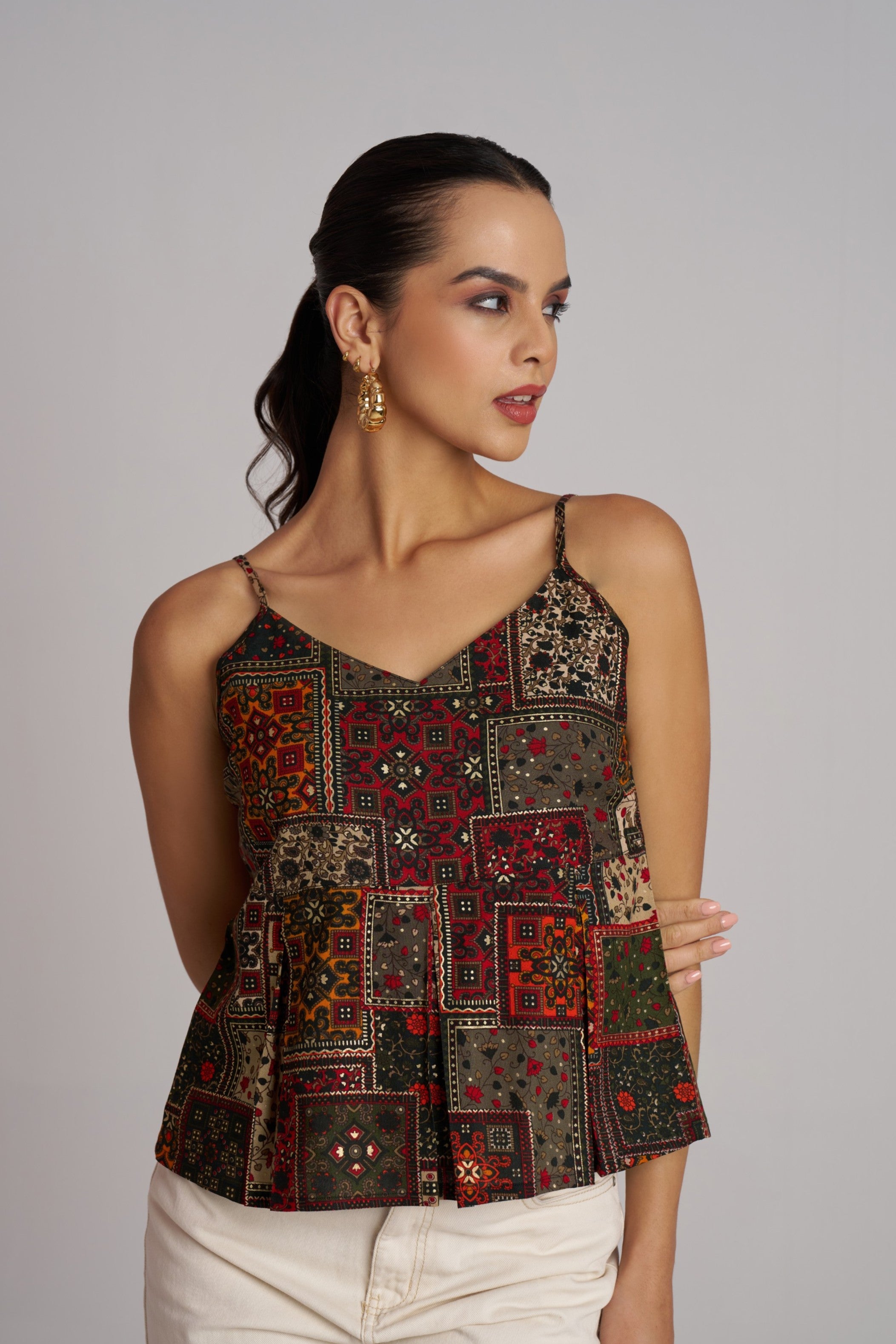 Rustic Mosaic Spaghetti Strap Top