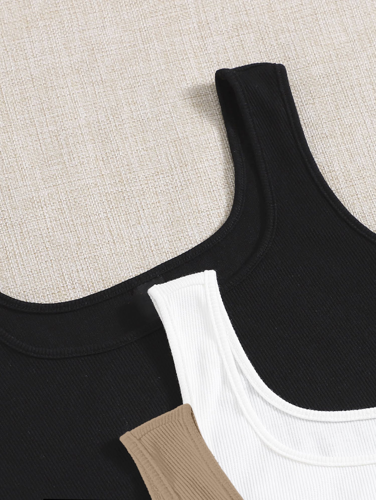 Women’s Ribbed Square Neck Crop Tank Top