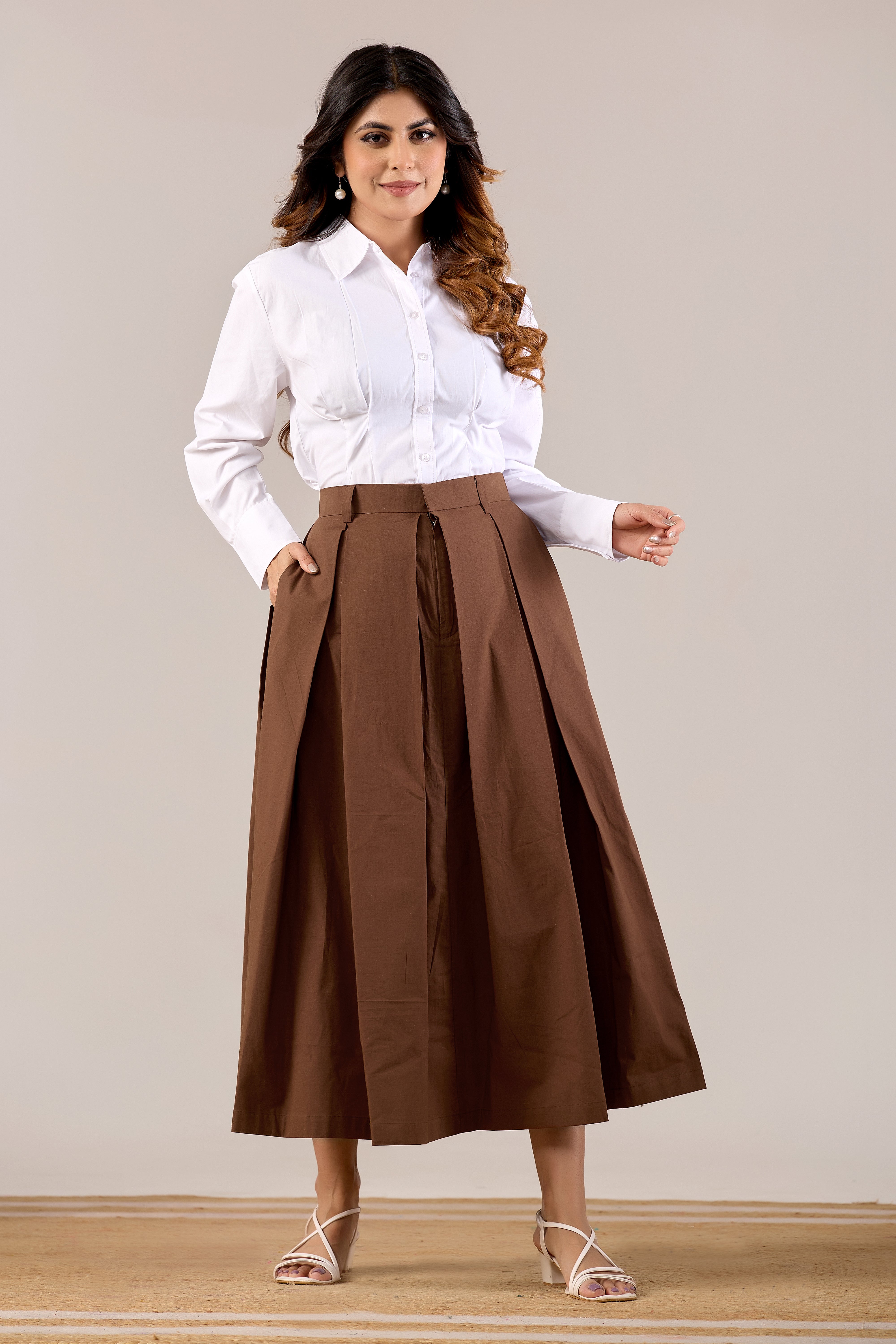 Emerald Aura Pleated Skirt