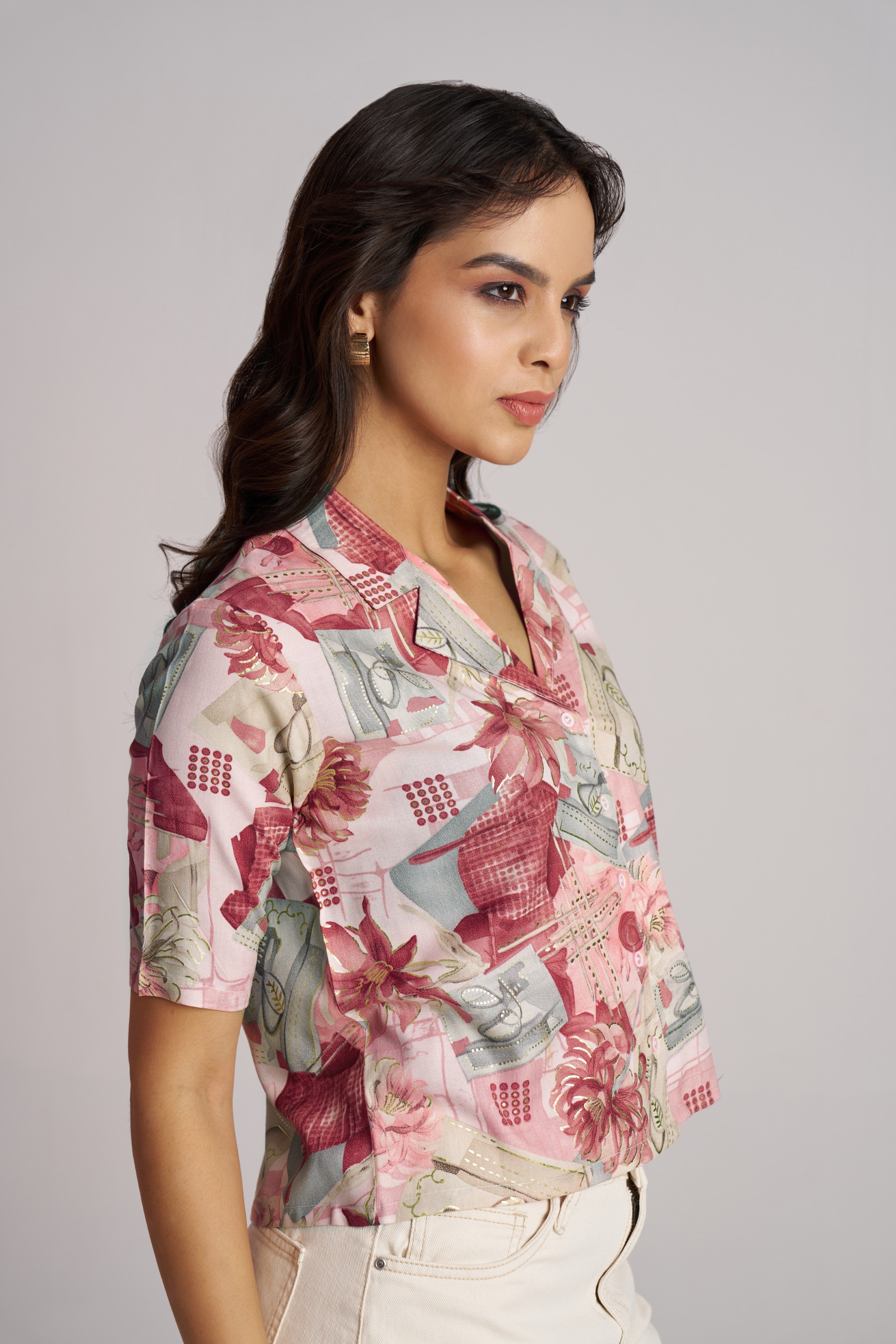 Blush Bloom Printed Shirt