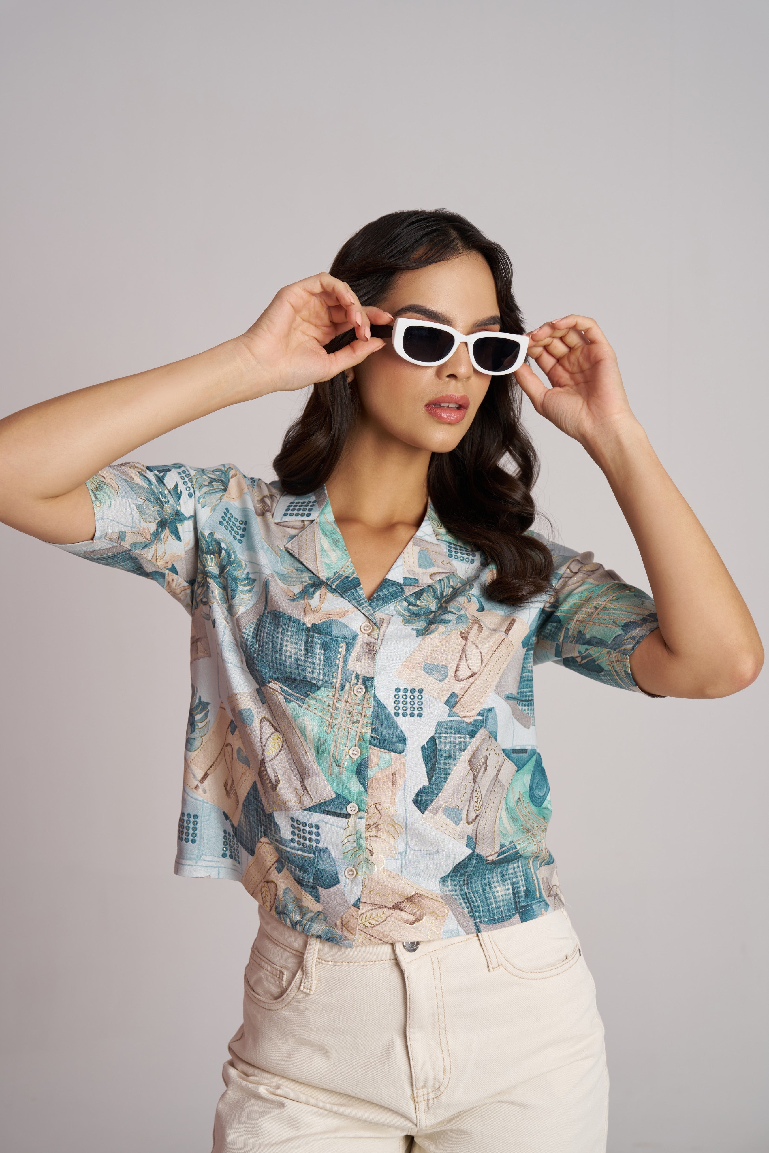 Aqua Breeze Printed Shirt