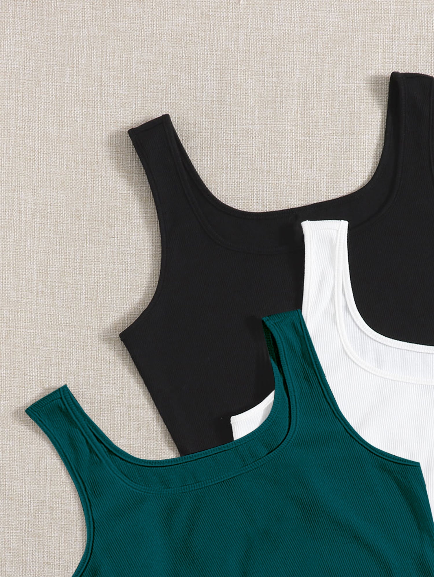 Women’s Ribbed Square Neck Crop Tank Top