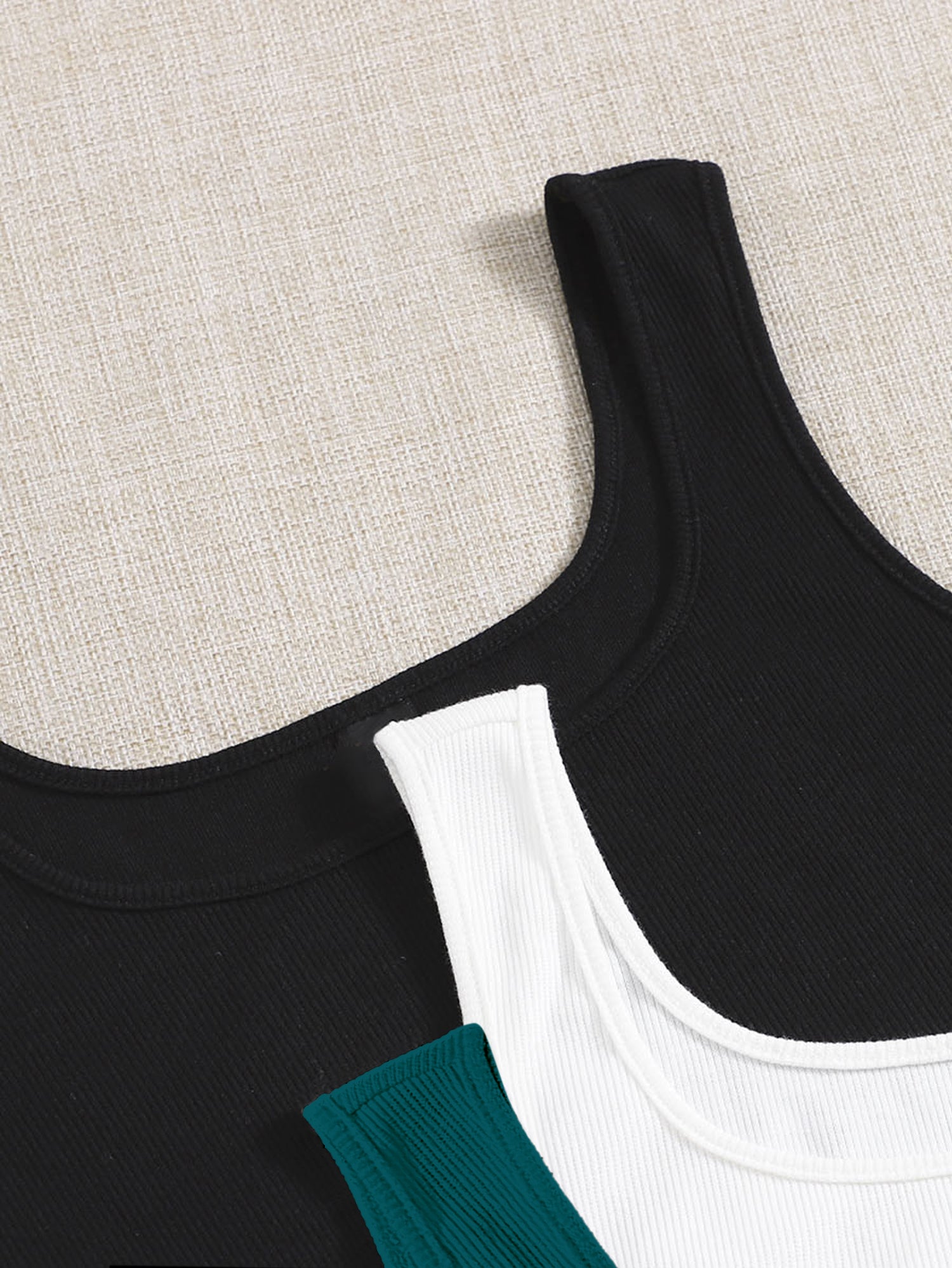 Women’s Ribbed Square Neck Crop Tank Top